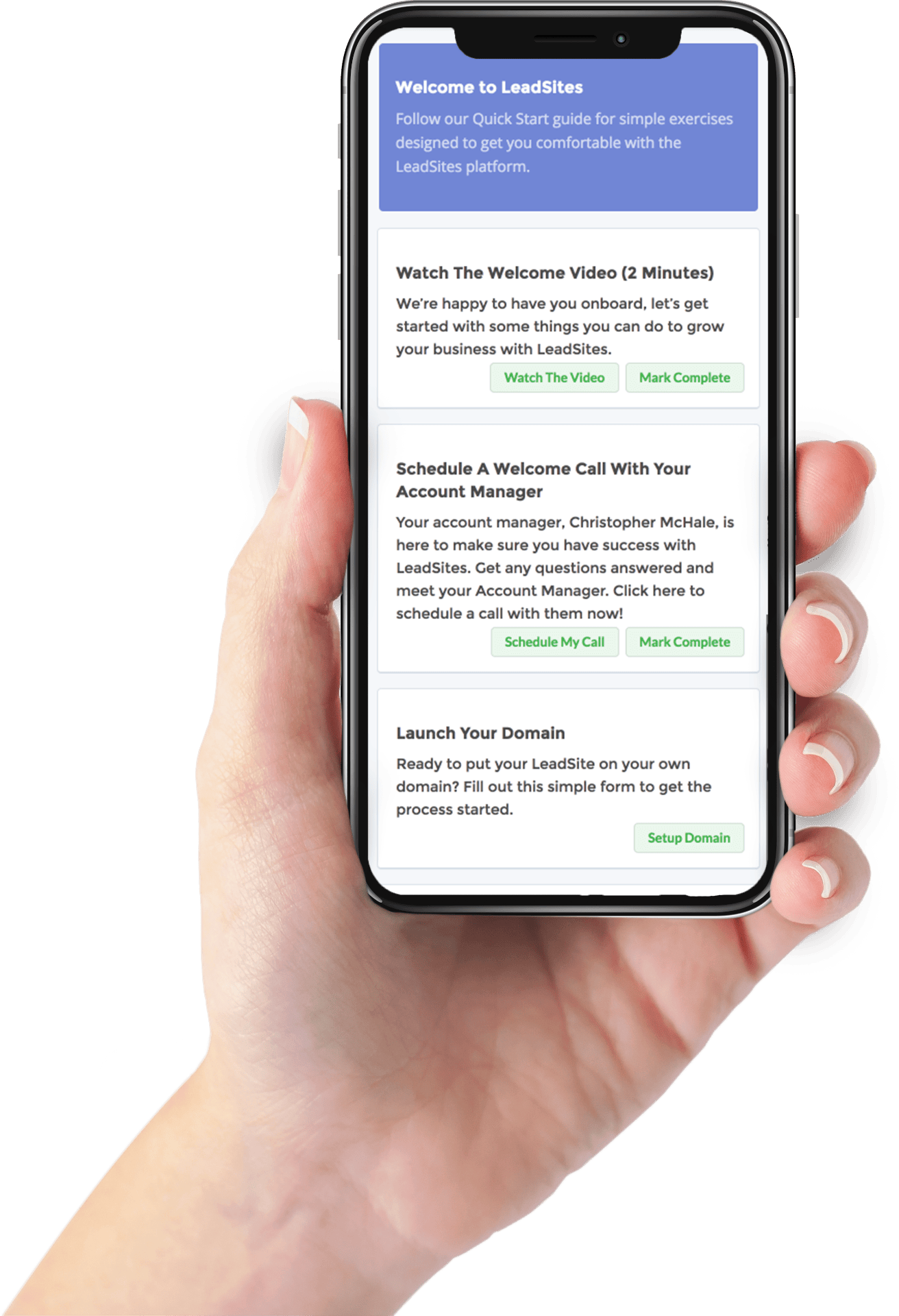Onboarding dashboard screen